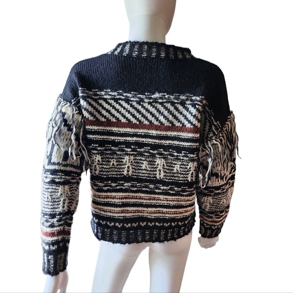 Clich Boho Drop Shoulder Sweater With Fringe - image 3